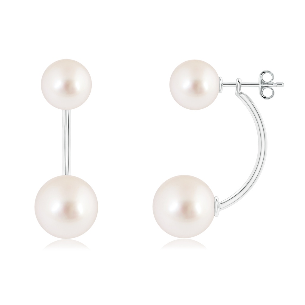 10mm AAAA South Sea Pearl Front Back Stud Earrings in S999 Silver