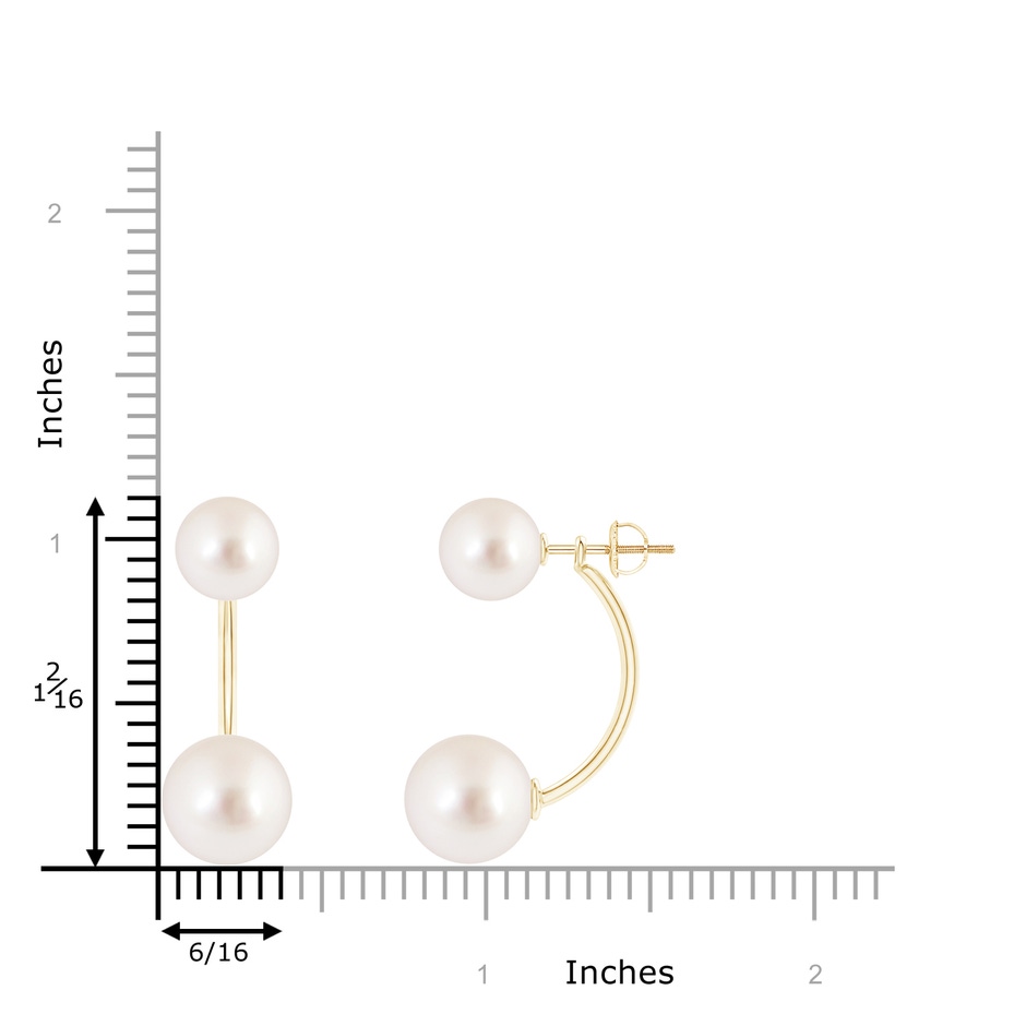 10mm AAAA South Sea Pearl Front Back Stud Earrings in Yellow Gold product image
