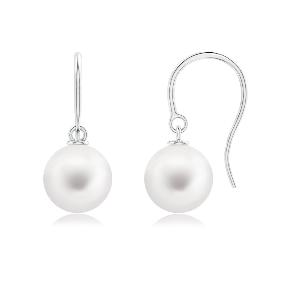8mm AA Classic Freshwater Pearl Fish Hook Earrings in S999 Silver 