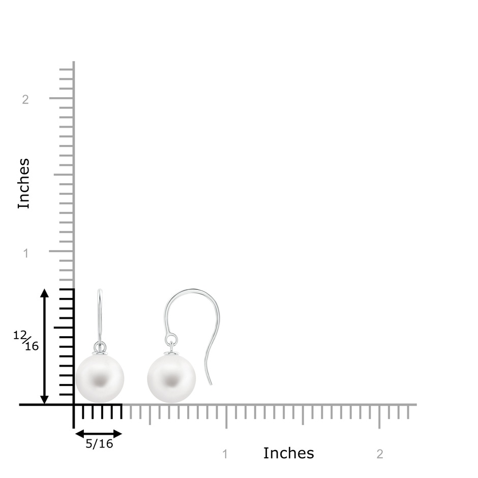 8mm AA Classic Freshwater Pearl Fish Hook Earrings in White Gold product image