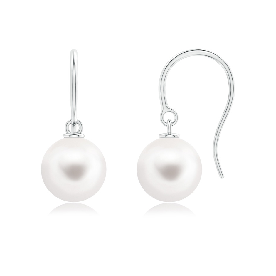 8mm AAA Classic Freshwater Pearl Fish Hook Earrings in S999 Silver 