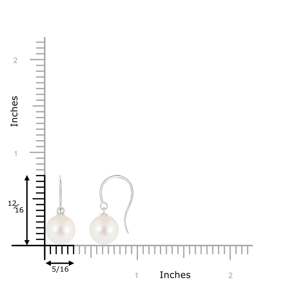 8mm AAAA Classic Freshwater Pearl Fish Hook Earrings in White Gold product image