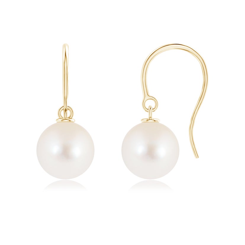 Angara 8 mm Classic Freshwater Pearl Fish Hook Earrings in 18K Yellow Gold Angara 8 mm Classic Freshwater Pearl Fish Hook Earrings in 18K Yellow Gold