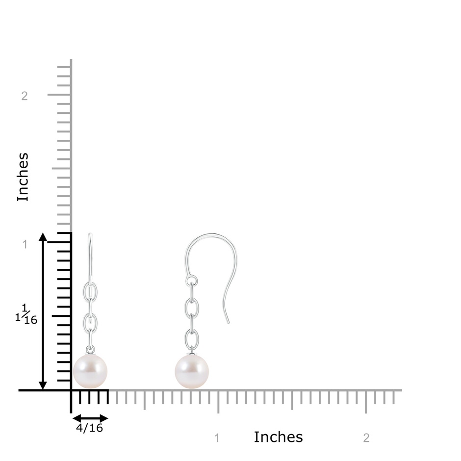 6mm AAAA Solitaire Japanese Akoya Pearl Drop Earrings in White Gold product image