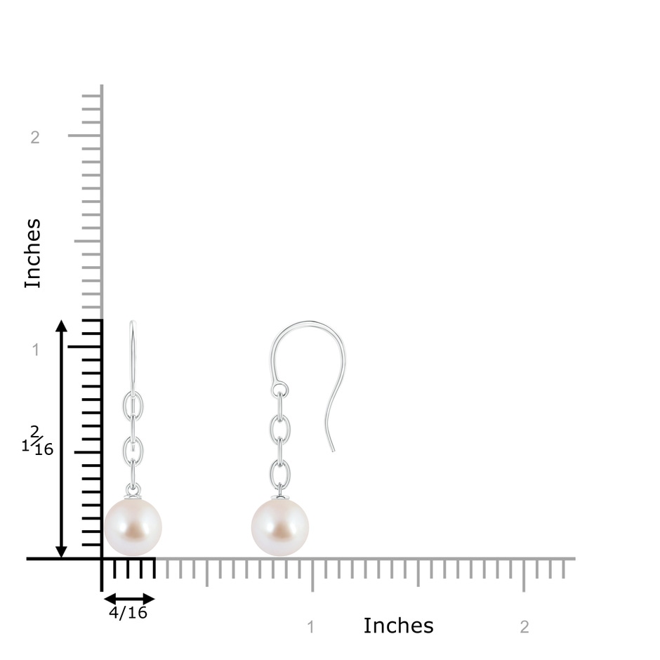 7mm AAA Solitaire Japanese Akoya Pearl Drop Earrings in White Gold product image