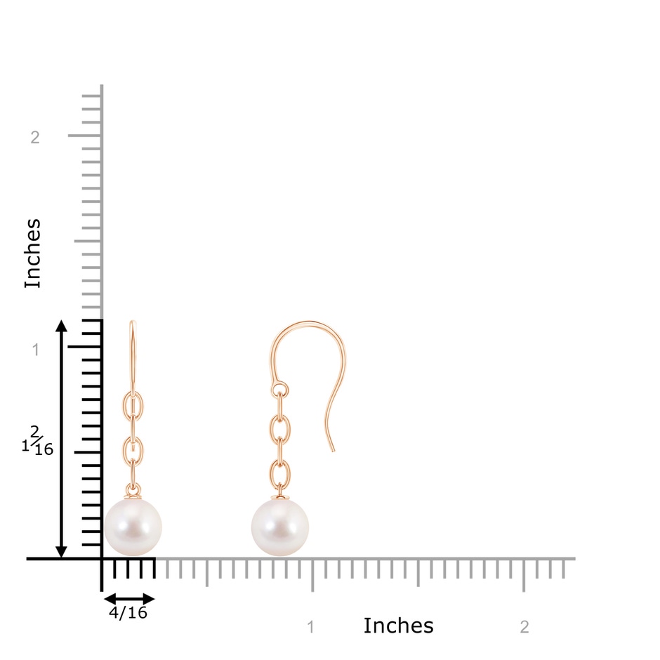 7mm AAAA Solitaire Japanese Akoya Pearl Drop Earrings in Rose Gold product image