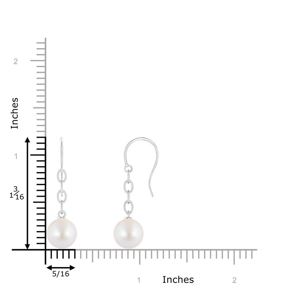 8mm AA Solitaire Japanese Akoya Pearl Drop Earrings in White Gold product image