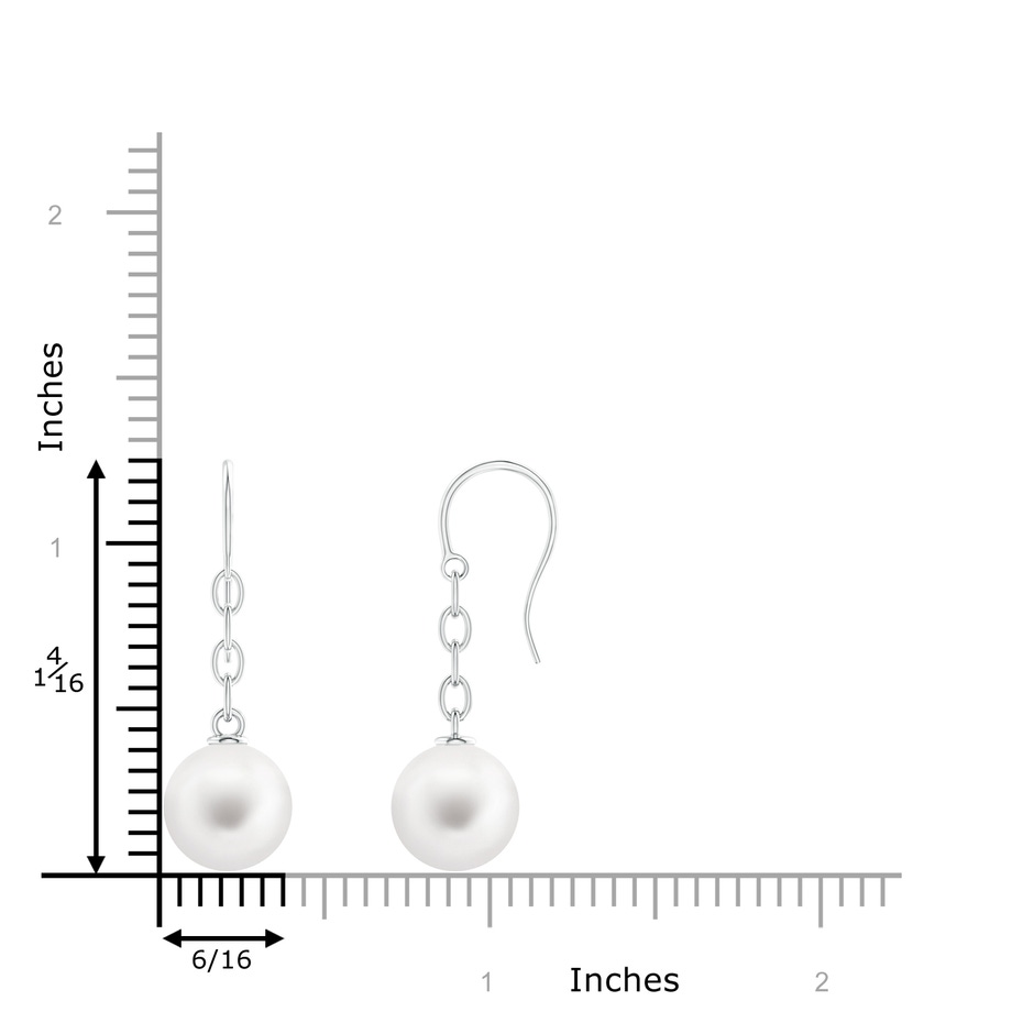 10mm AA Solitaire Freshwater Pearl Drop Earrings in White Gold product image
