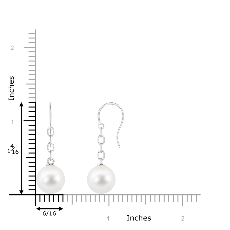10mm AAA Solitaire Freshwater Pearl Drop Earrings in White Gold product image