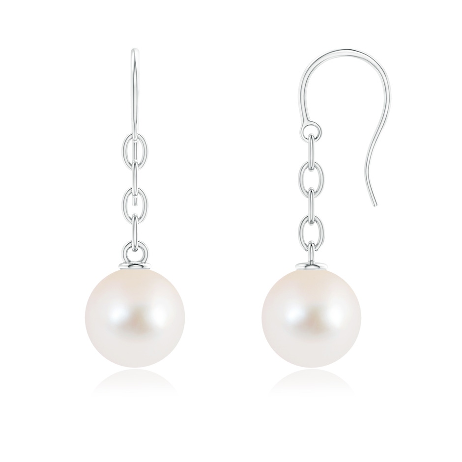 10mm AAAA Solitaire Freshwater Pearl Drop Earrings in S999 Silver 