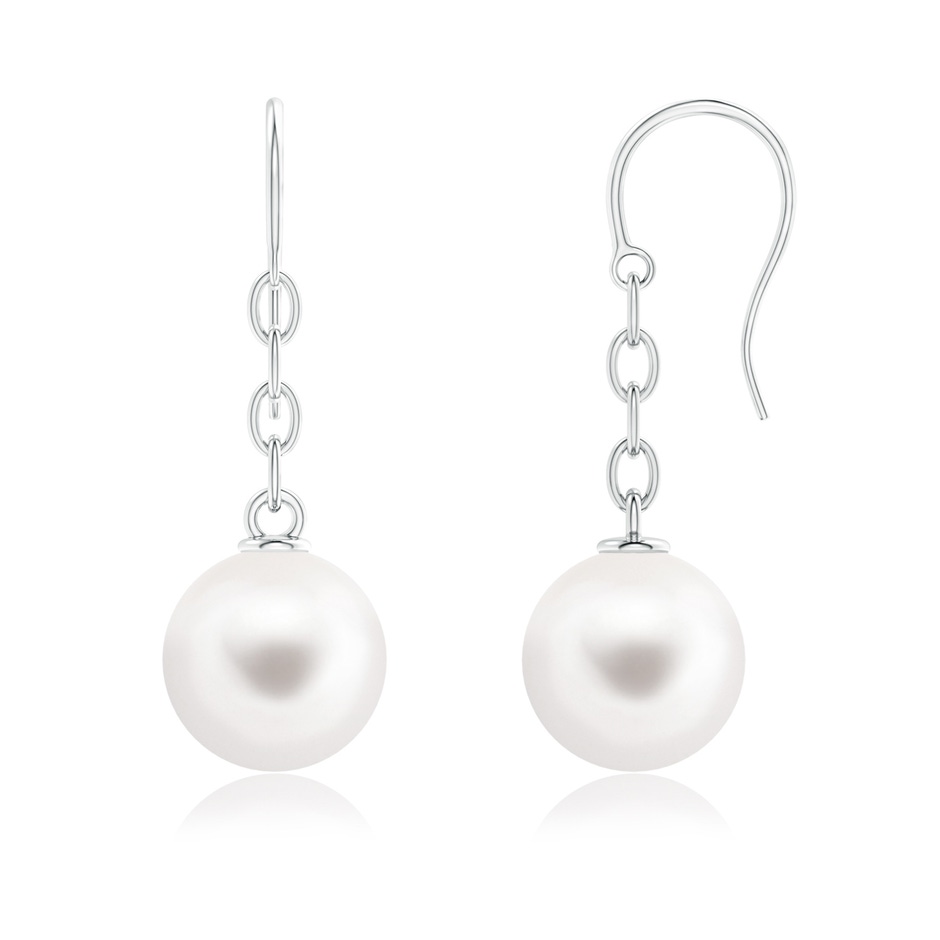 11mm AAA Solitaire Freshwater Pearl Drop Earrings in S999 Silver 