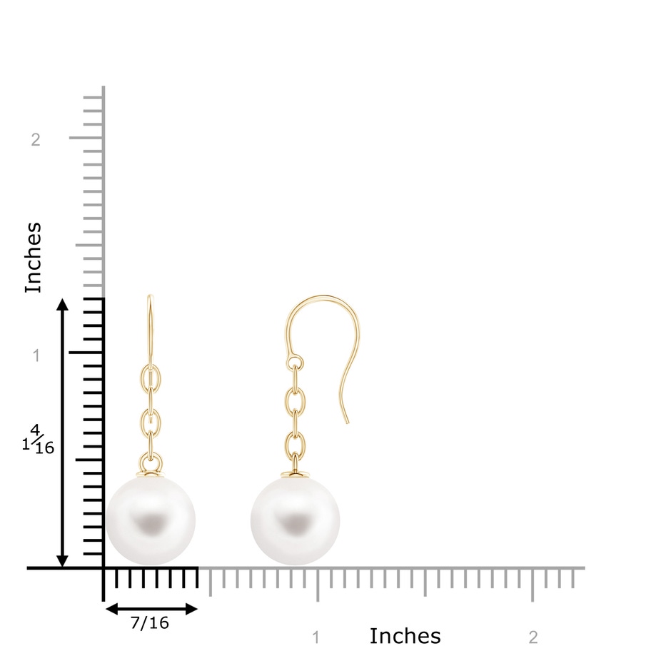 11mm AAA Solitaire Freshwater Pearl Drop Earrings in Yellow Gold product image