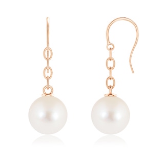 11mm AAAA Solitaire Freshwater Pearl Drop Earrings in Rose Gold