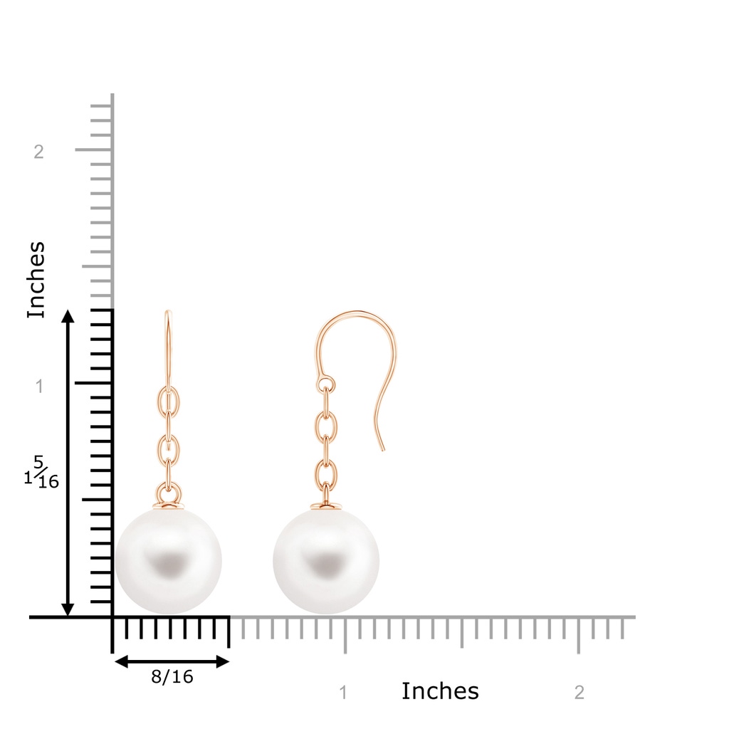 12mm AAA Solitaire Freshwater Pearl Drop Earrings in Rose Gold Product Image