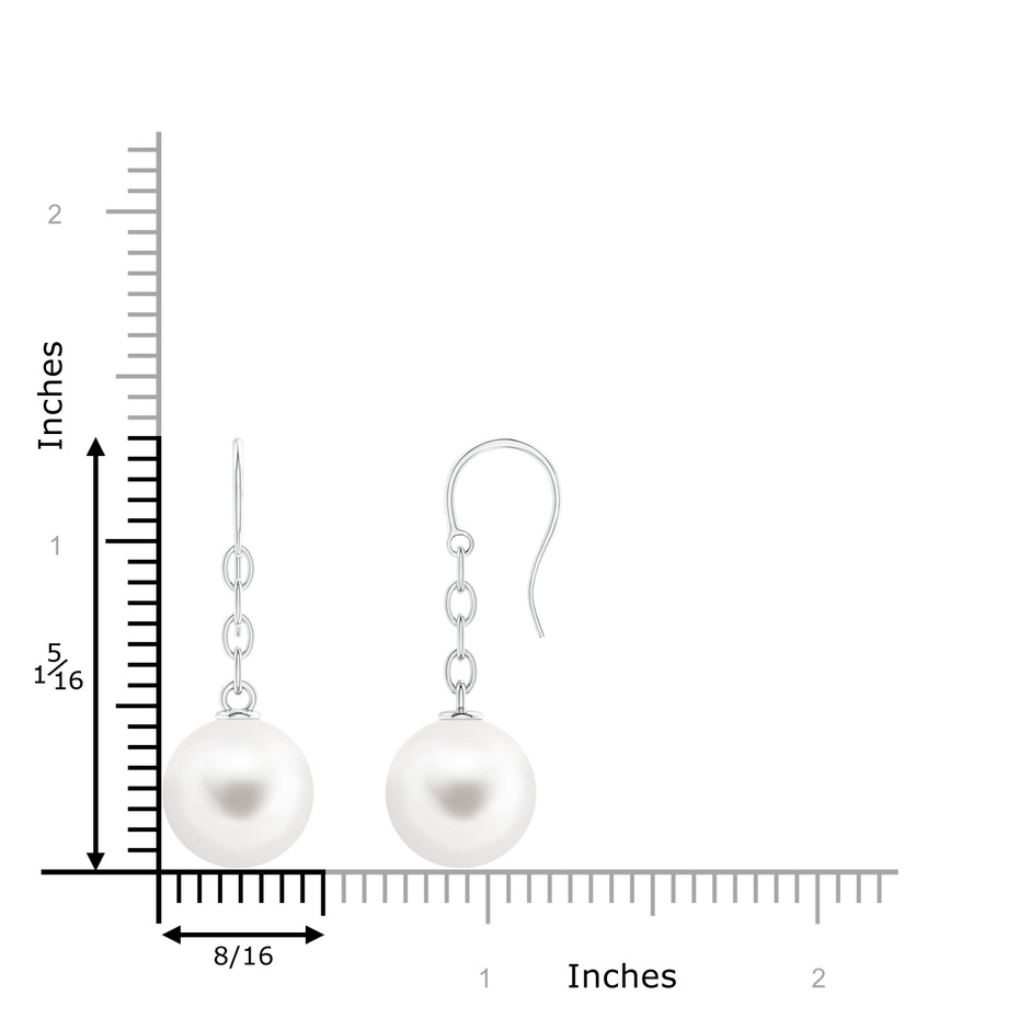 12mm AAA Solitaire Freshwater Pearl Drop Earrings in White Gold product image