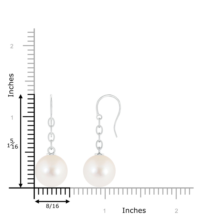 12mm AAAA Solitaire Freshwater Pearl Drop Earrings in White Gold product image