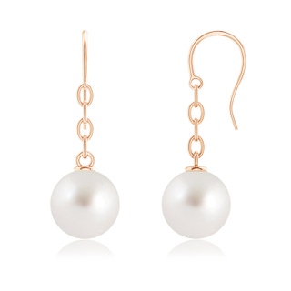 11mm AAA Solitaire South Sea Cultured Pearl Drop Earrings in Rose Gold