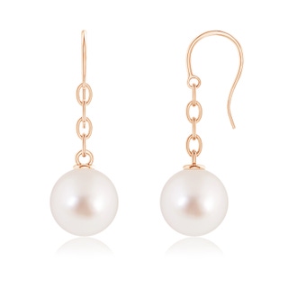 11mm AAAA Solitaire South Sea Cultured Pearl Drop Earrings in Rose Gold