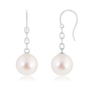11mm AAAA Solitaire South Sea Cultured Pearl Drop Earrings in White Gold