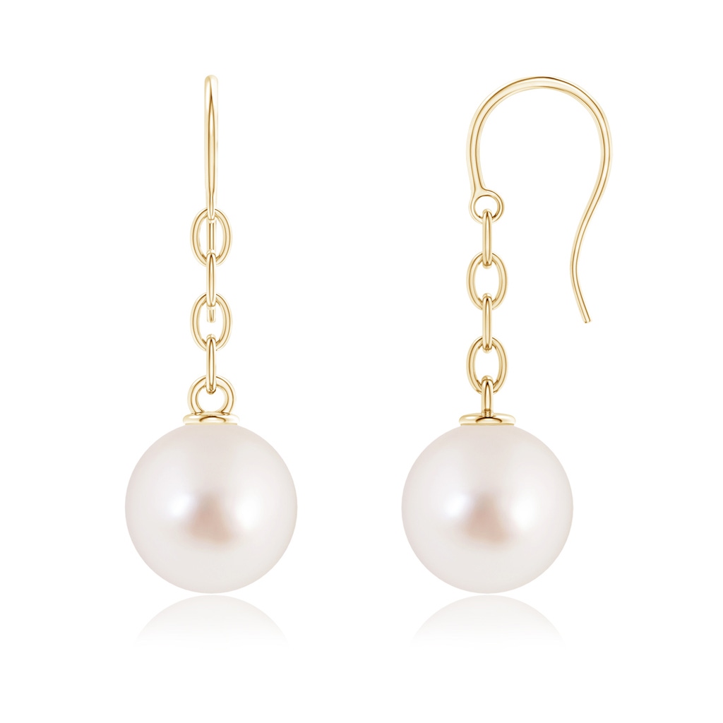11mm AAAA Solitaire South Sea Cultured Pearl Drop Earrings in Yellow Gold