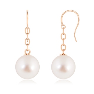 12mm AAAA Solitaire South Sea Cultured Pearl Drop Earrings in Rose Gold