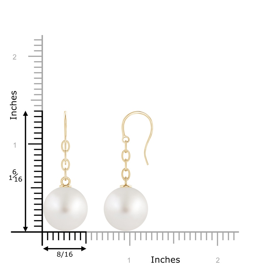 13mm AA Solitaire South Sea Cultured Pearl Drop Earrings in Yellow Gold product image