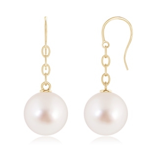 13mm AAAA Solitaire South Sea Cultured Pearl Drop Earrings in Yellow Gold