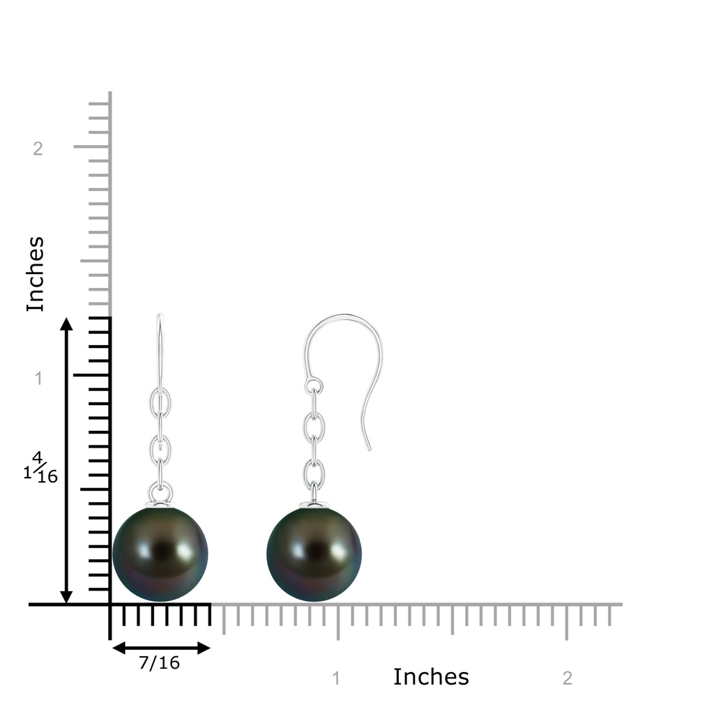 11mm AAAA Solitaire Tahitian Pearl Drop Earrings in 10K White Gold Product Image