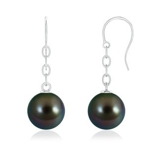 11mm AAAA Solitaire Tahitian Pearl Drop Earrings in White Gold