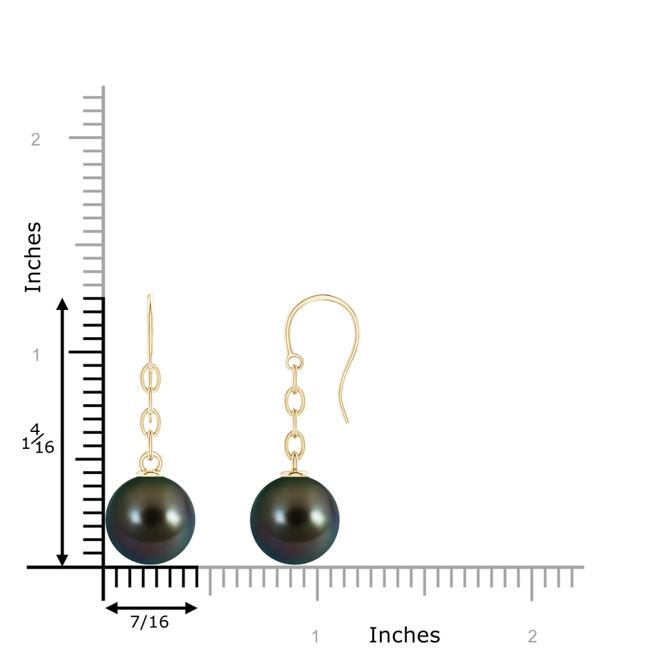 11mm AAAA Solitaire Tahitian Pearl Drop Earrings in Yellow Gold product image