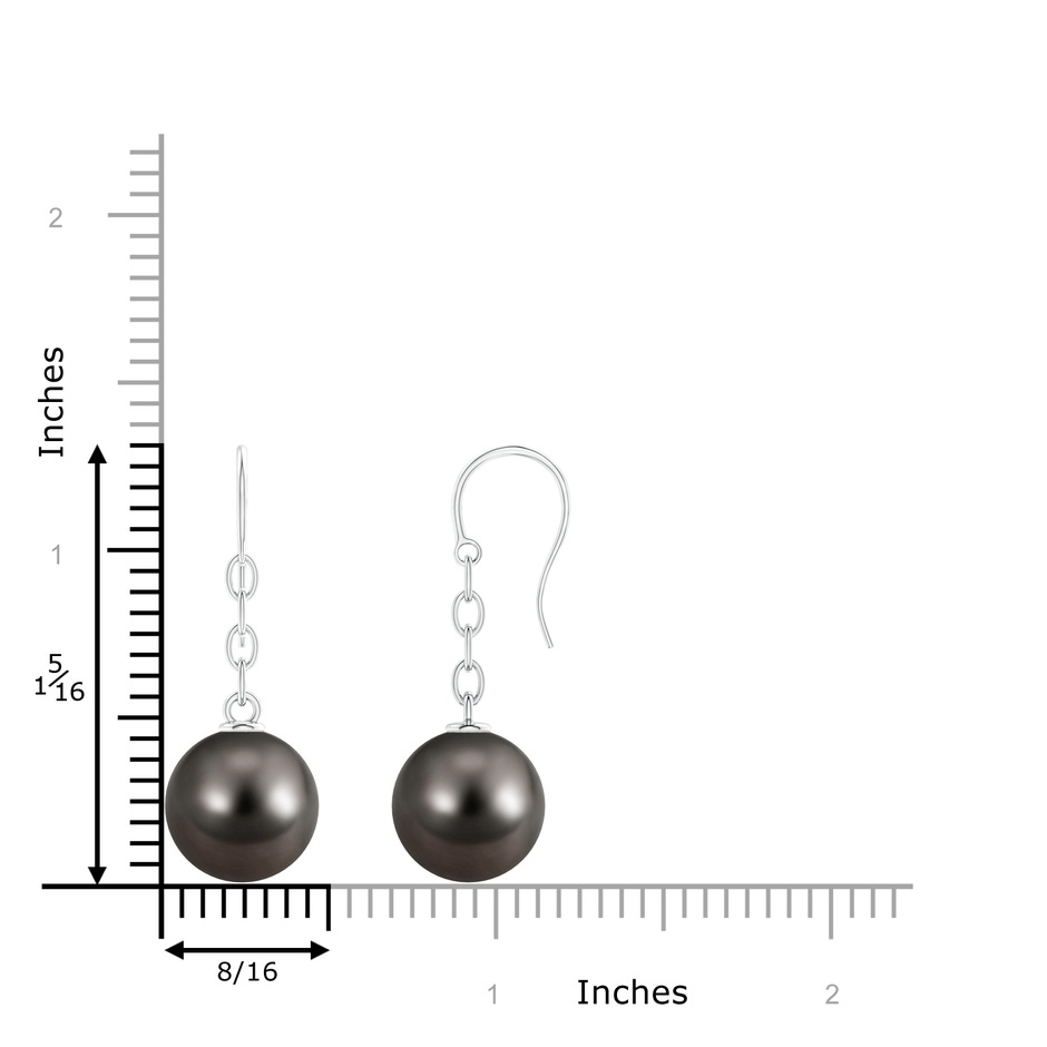 12mm AAA Solitaire Tahitian Pearl Drop Earrings in White Gold product image
