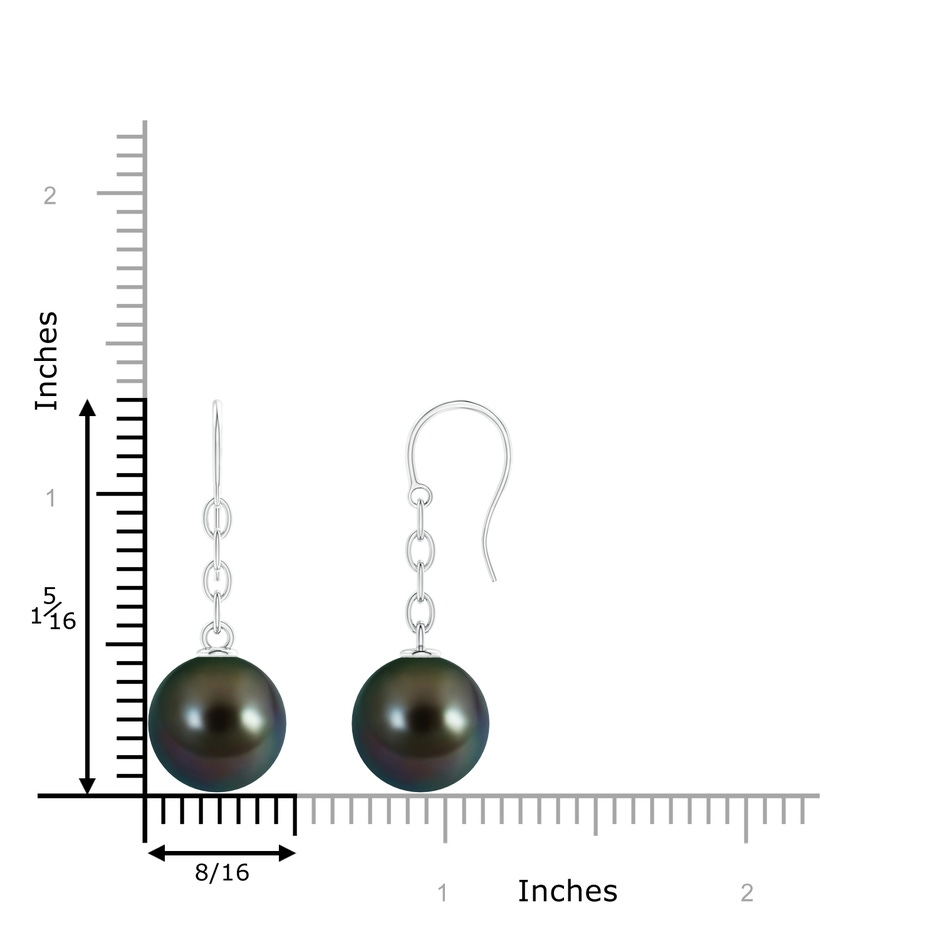 12mm AAAA Solitaire Tahitian Pearl Drop Earrings in White Gold product image