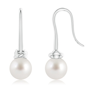 9mm AAA Fish Hook South Sea Pearl Drop Earrings in S999 Silver