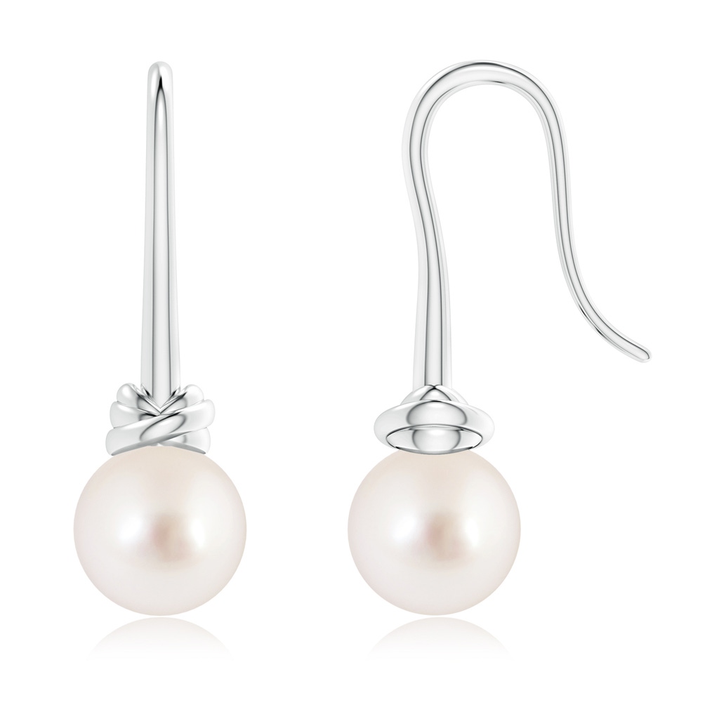 9mm AAAA Fish Hook South Sea Pearl Drop Earrings in S999 Silver