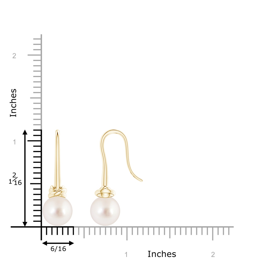 9mm AAAA Fish Hook South Sea Pearl Drop Earrings in Yellow Gold Product Image