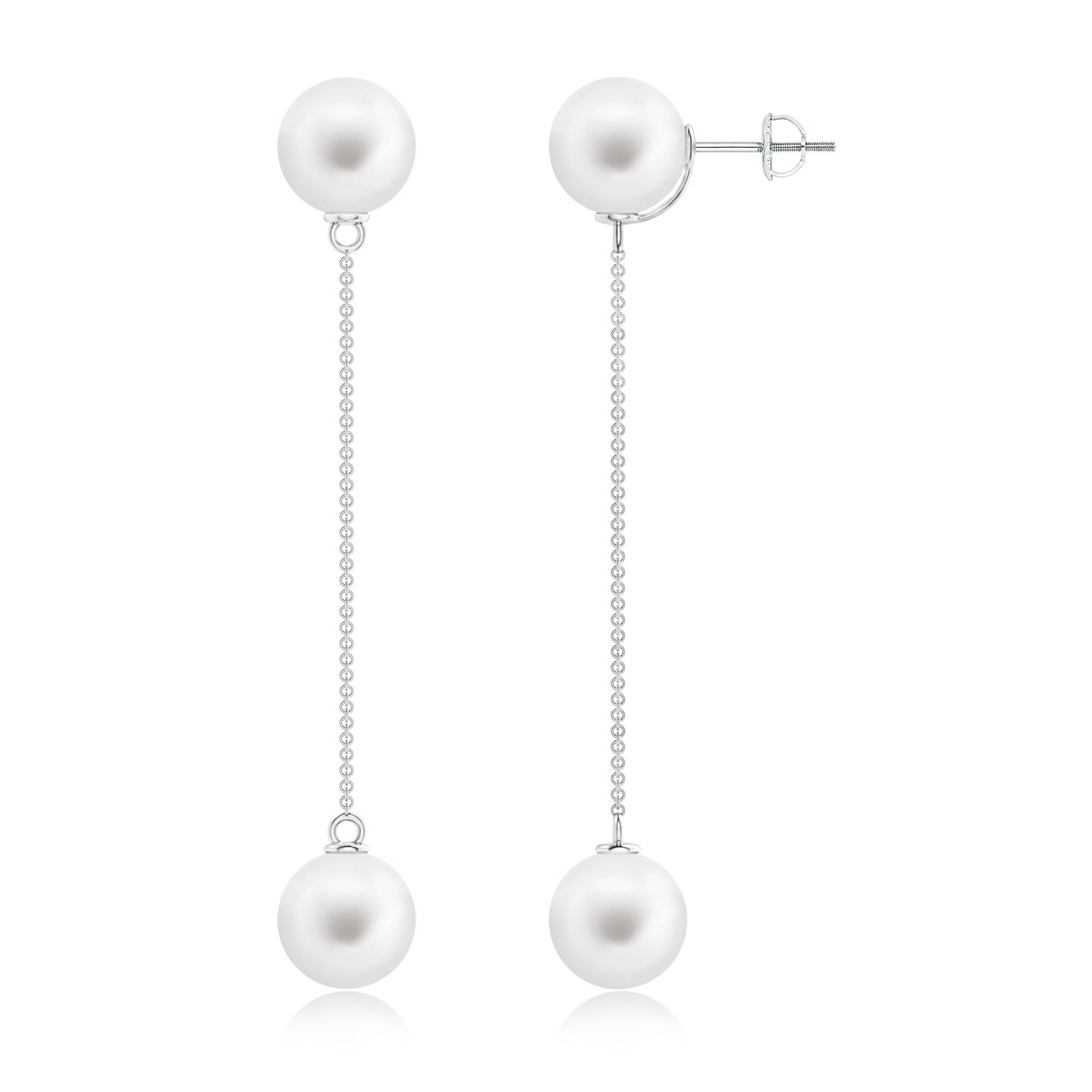 Freshwater Cultured Pearl Long Chain Drop Earrings