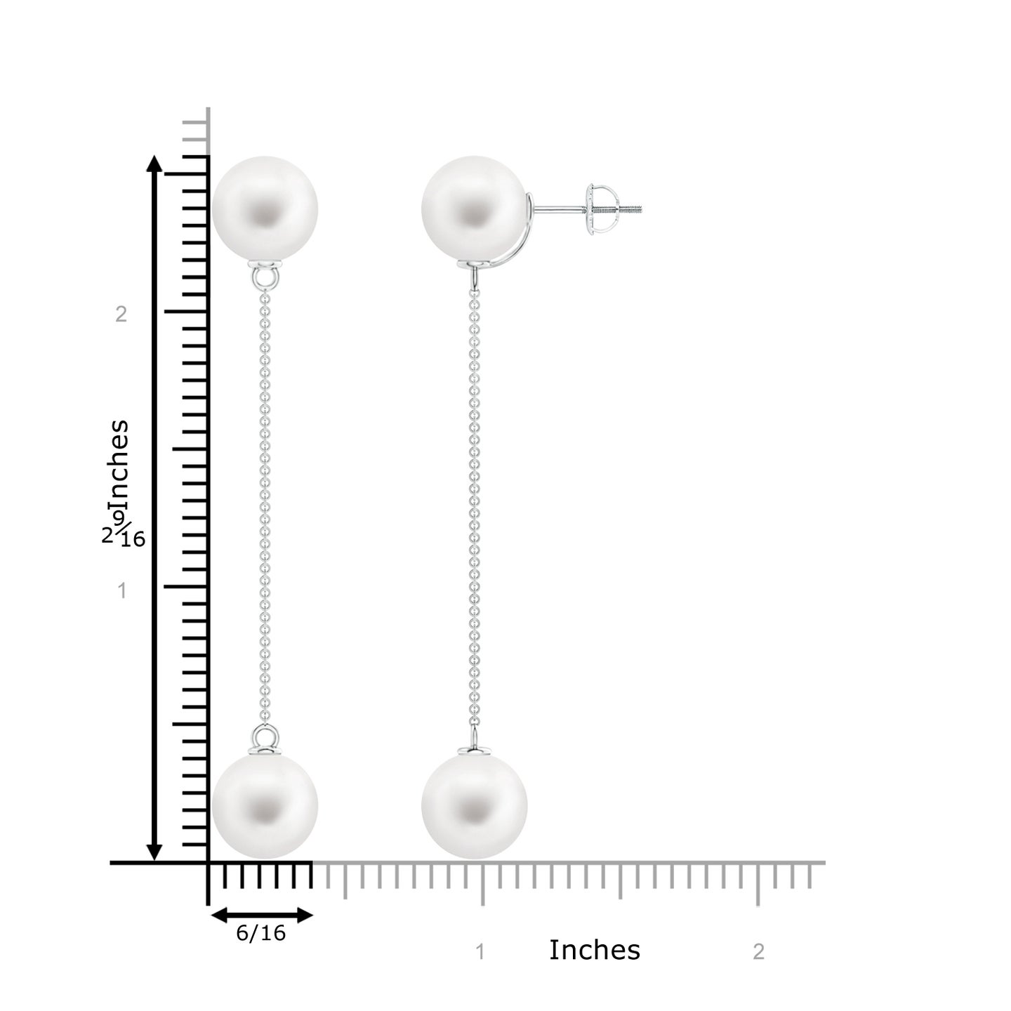 Freshwater Cultured Pearl Long Chain Drop Earrings