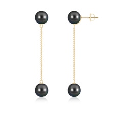 Yellow Gold Yellow Gold Tahitian Pearl Earrings