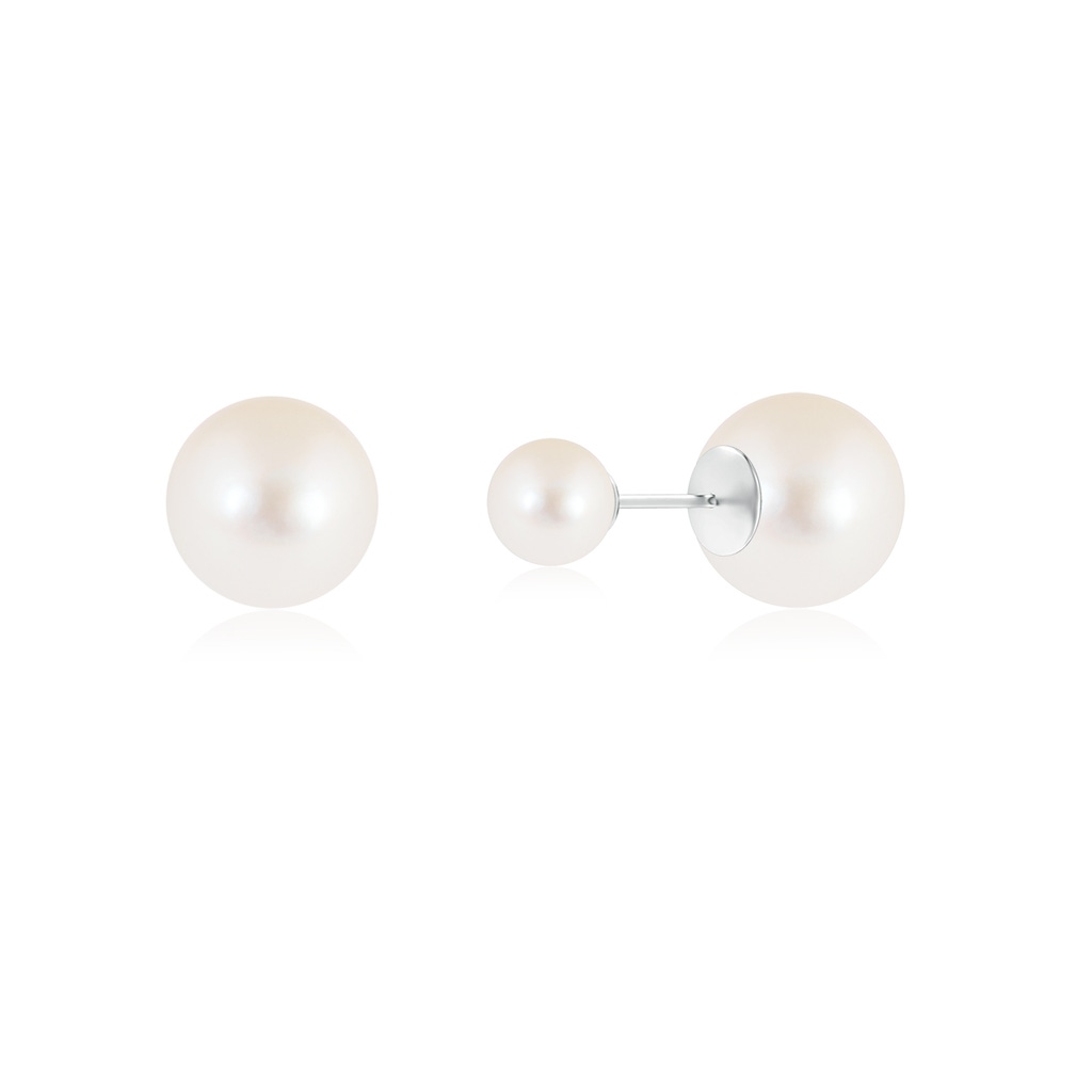 12mm AAAA Freshwater Pearl Double Sided Stud Earrings in S999 Silver