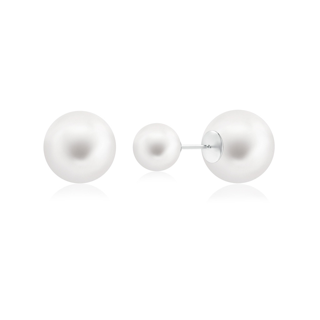 14mm AA Freshwater Pearl Double Sided Stud Earrings in S999 Silver