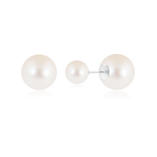 14mm AAAA Freshwater Pearl Double Sided Stud Earrings in S999 Silver