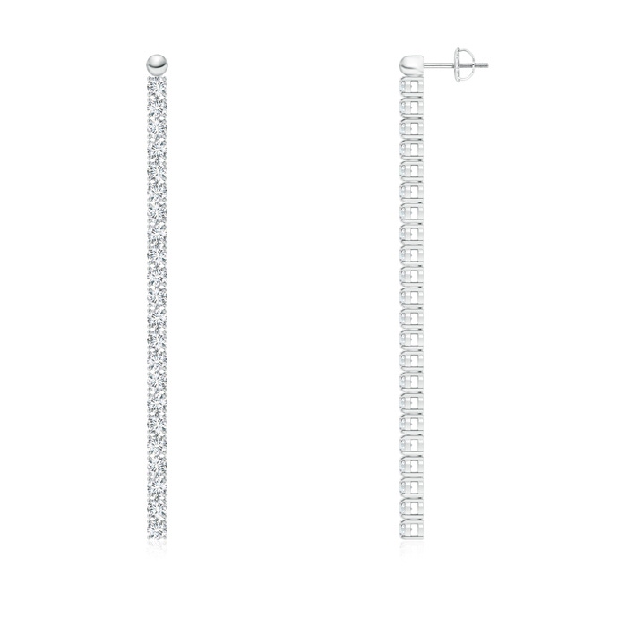 2.7mm GVS2 Prong-Set Diamond Long Bar Drop Earrings in White Gold