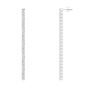 2.7mm GVS2 Prong-Set Diamond Long Bar Drop Earrings in White Gold