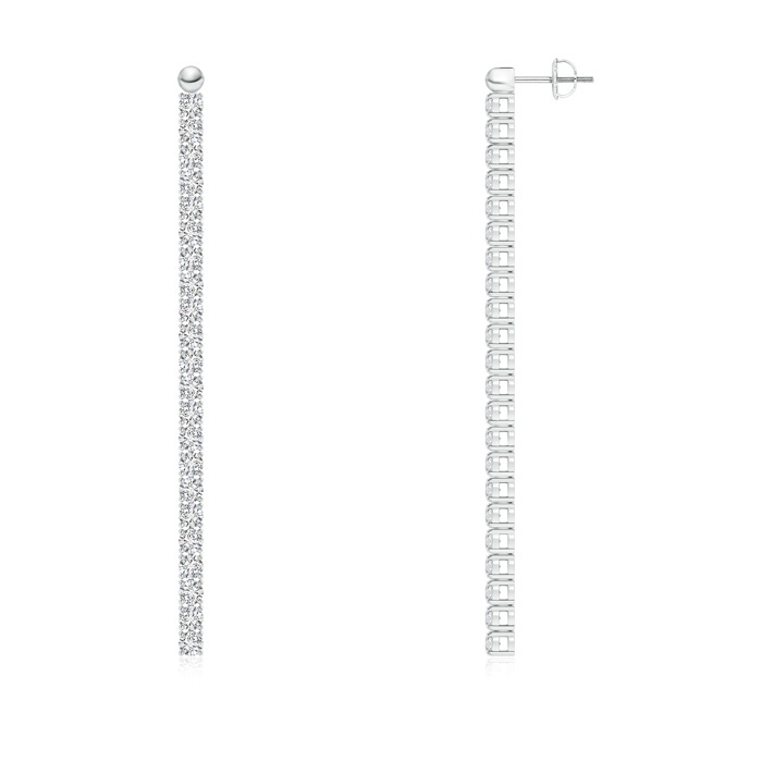 2.7mm HSI2 Prong-Set Diamond Long Bar Drop Earrings in White Gold