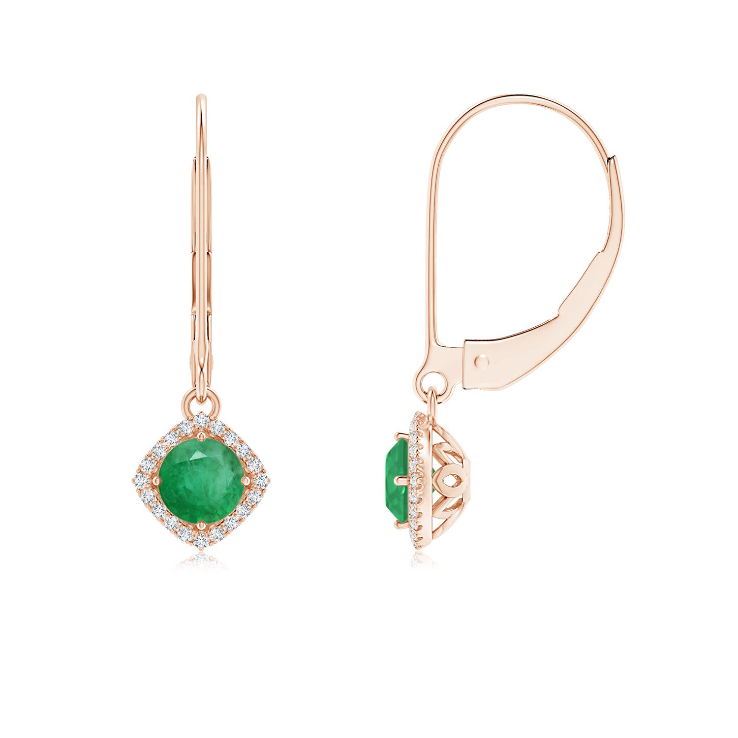 A - Emerald / 0.59 CT / 14 KT Rose Gold