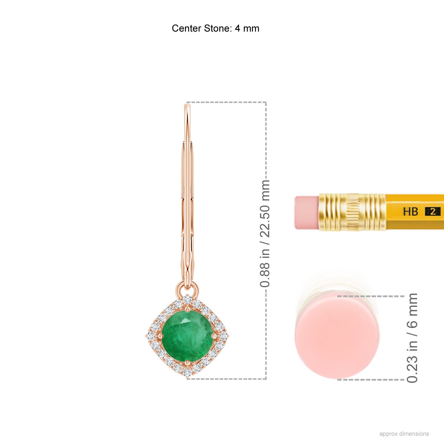 A - Emerald / 0.59 CT / 14 KT Rose Gold