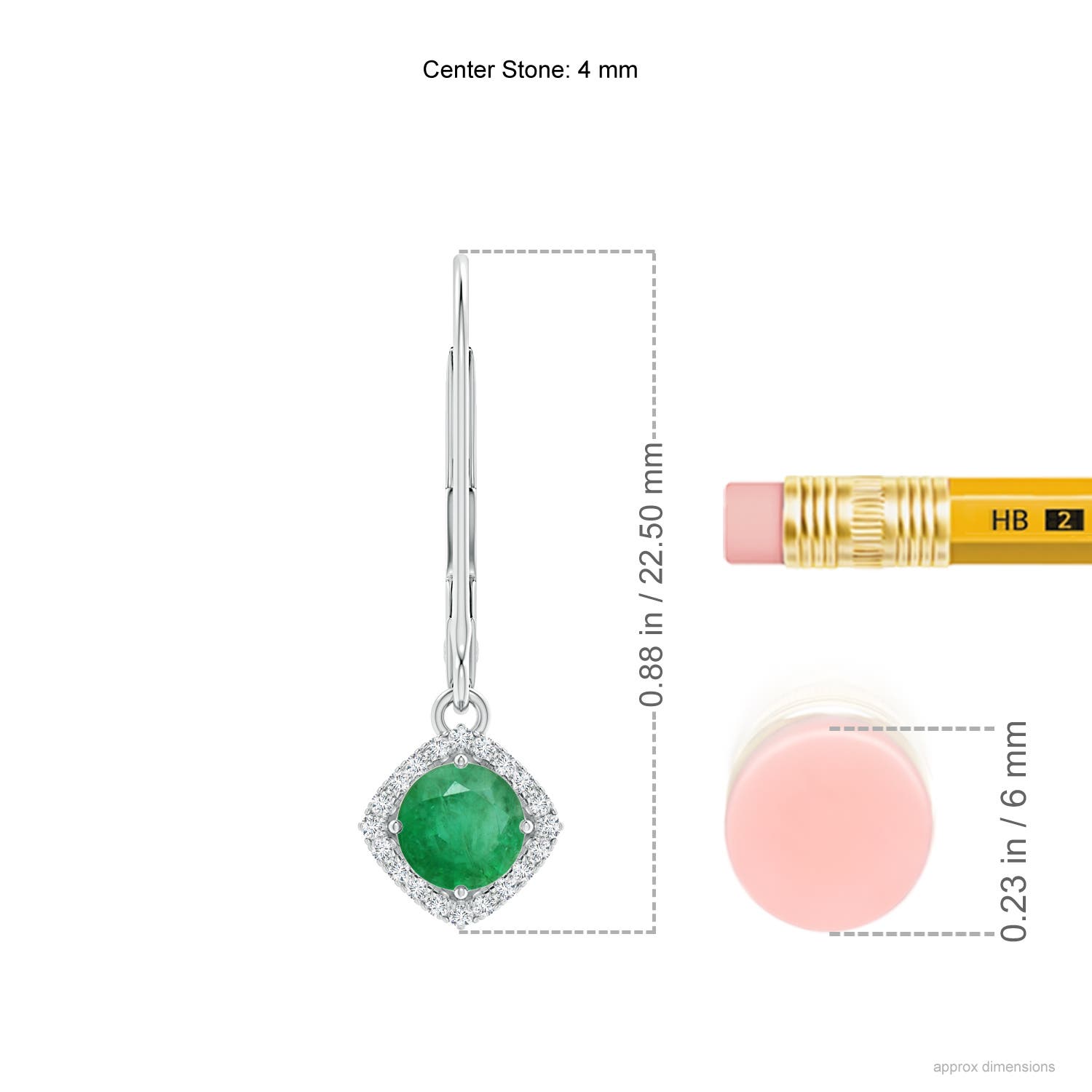 A - Emerald / 0.59 CT / 14 KT White Gold