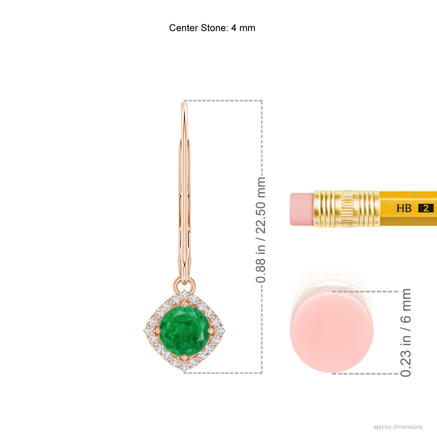 AA - Emerald / 0.59 CT / 14 KT Rose Gold