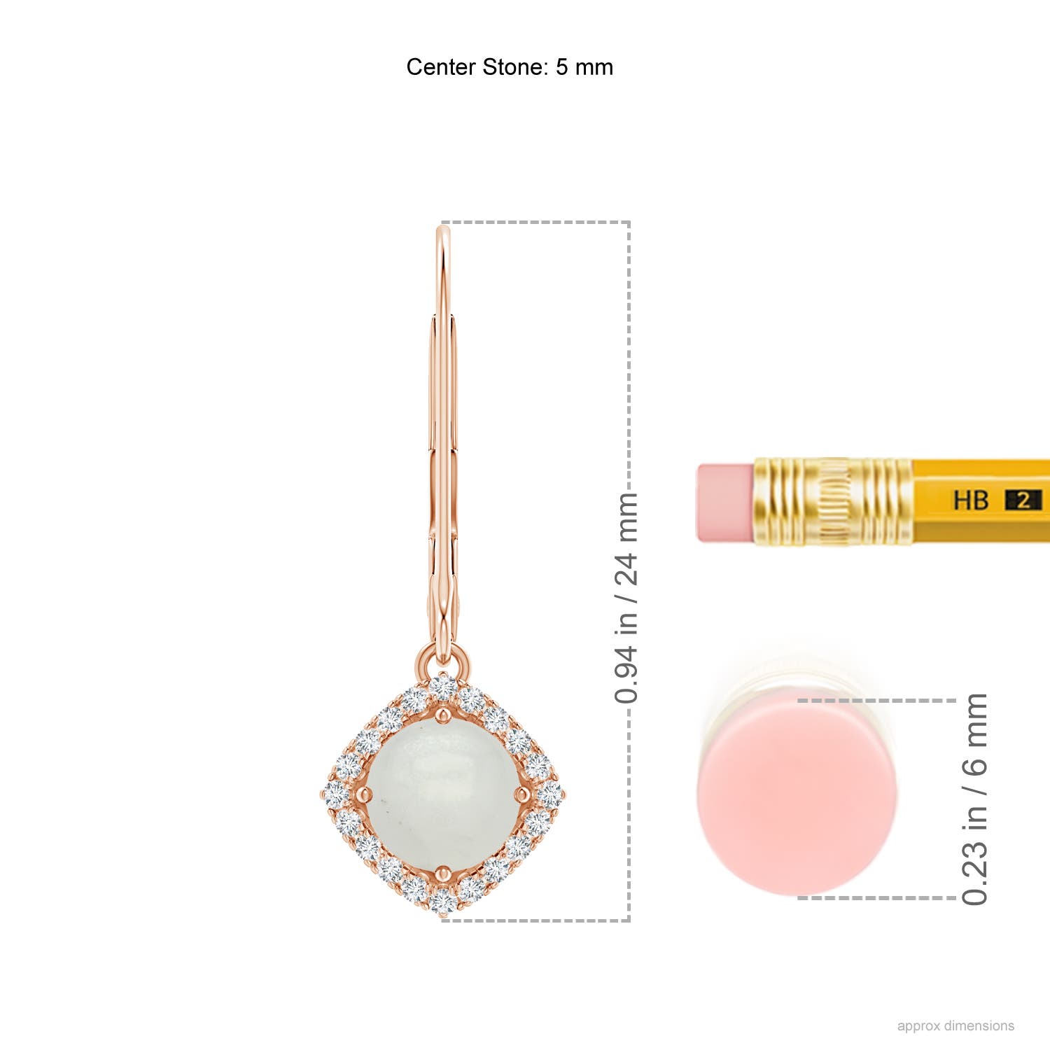 A - Moonstone / 1.02 CT / 14 KT Rose Gold