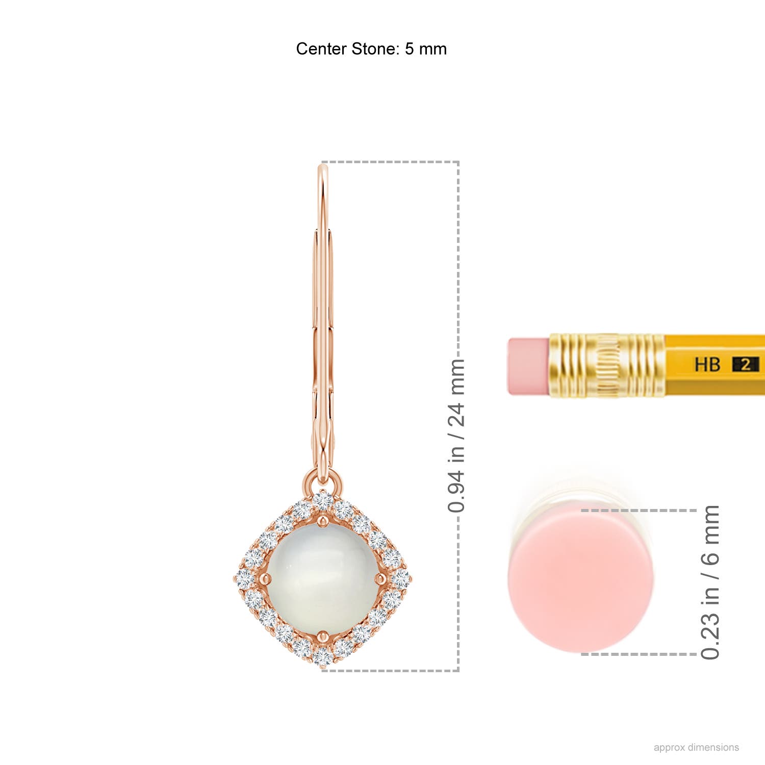 AAA - Moonstone / 1.02 CT / 14 KT Rose Gold